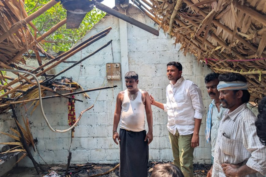 షార్ట్ సర్క్యూట్ తో గుడిసె దగ్ధం