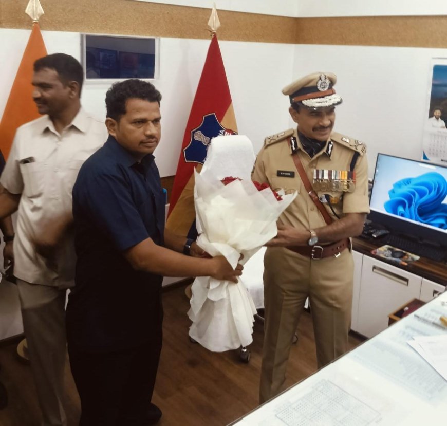 నూతన డీజీపీ ని  మర్యాదపూర్వకంగా కలిసిన గద్వాల హోంగార్డు మహమ్మద్ పాషా