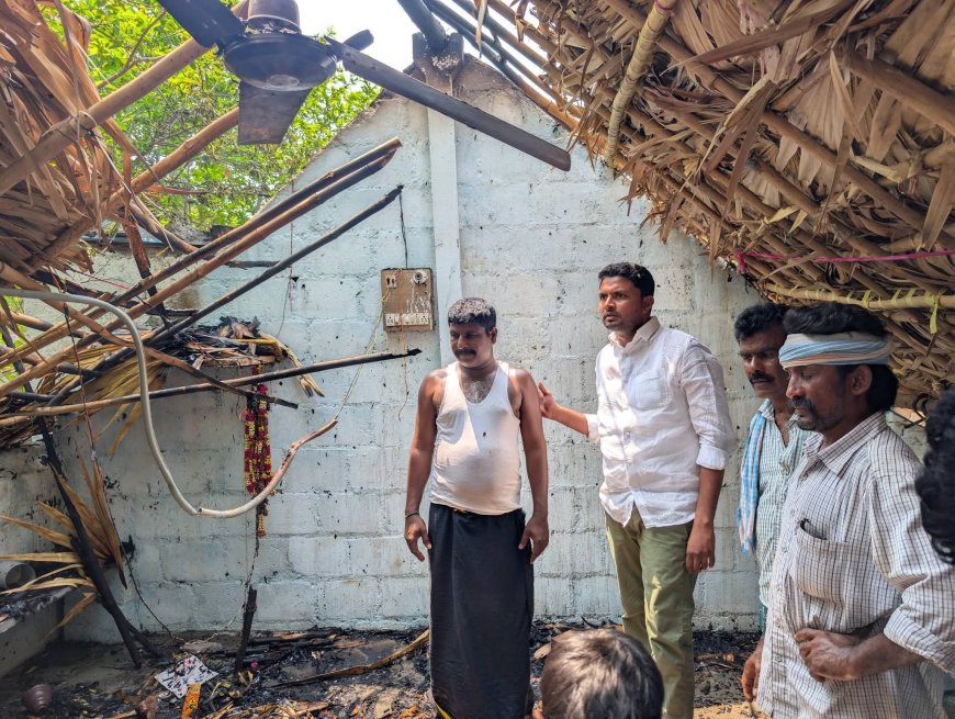 షార్ట్ సర్క్యూట్ తో గుడిసె దగ్ధం