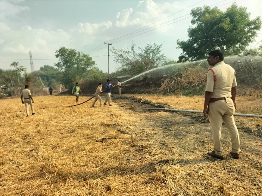 రగులుతున్న వరి కొయ్యల మంటలు