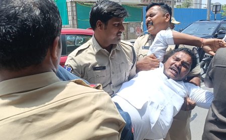 ఎసిబి ఆఫీస్ ముందు శివ నాయక్ ను అరెస్టు చేసిన పోలీసులు 