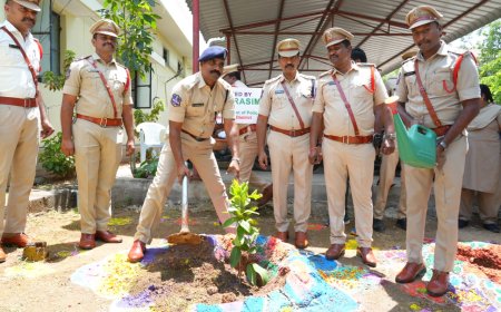 సూర్యాపేట ఒకటో పట్టణ పోలీస్ స్టేషన్‌ను వార్షిక తనిఖీ చేసిన జిల్లా ఎస్పీ నరసింహ
