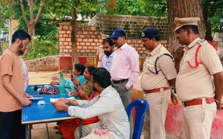 నీట్ పరీక్ష కేంద్రాన్ని సందర్శించిన ఎస్పీ నరసింహ ఐపిఎస్ గారు