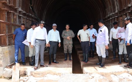 యాతాలకుంట టన్నెల్ పనులను పరిశీలించిన ఉమ్మడి ఖమ్మం జిల్లా కలెక్టర్లు 