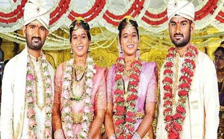 నిర్మల్: కవల పెళ్లికొడుకులు.. కవల పెళ్లి కూతుర్లు
