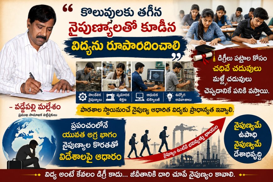 కొలువులకు తగిన నైపుణ్యాలతో కూడిన  విద్యను రూపొందించాలి