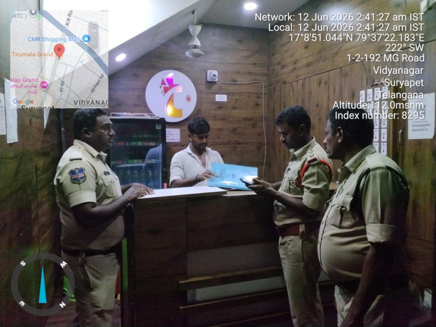  ప్రజా రక్షణే ధ్యేయం: సూర్యాపేట జిల్లా పోలీసుల నిరంతర అప్రమత్తత.