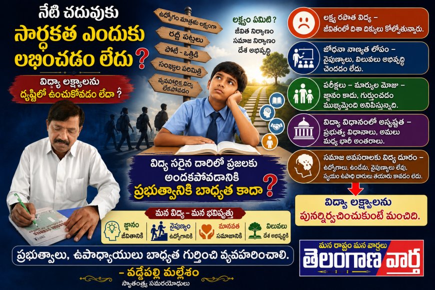 నేటి చదువుకు సార్థకత ఎందుకు లభించడం లేదు?