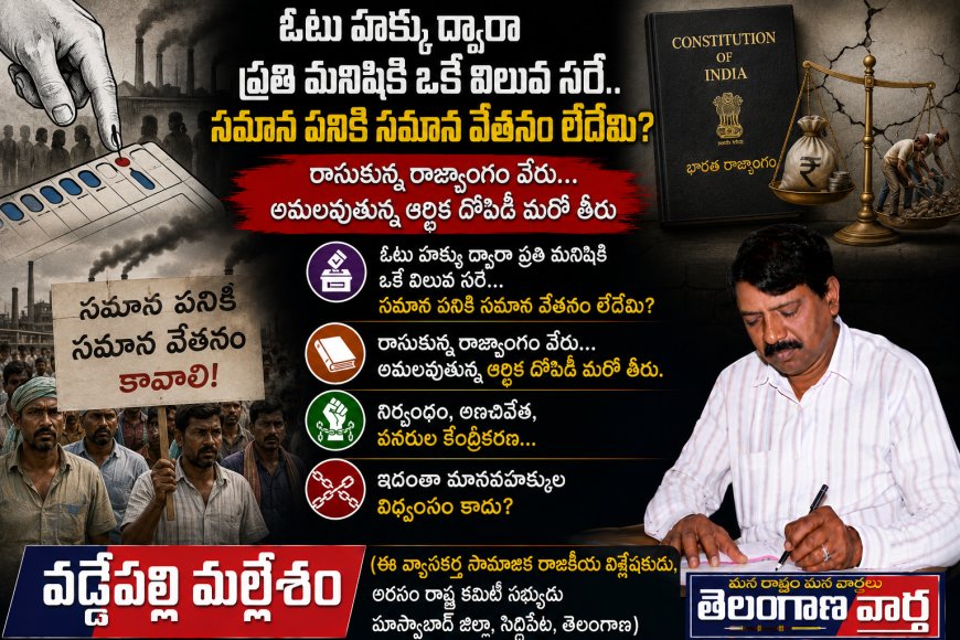 ఓటు హక్కు ద్వారా ప్రతి మనిషికి ఒకే విలువ సరే సమాన పనికి సమాన వేతనం లేదేమి