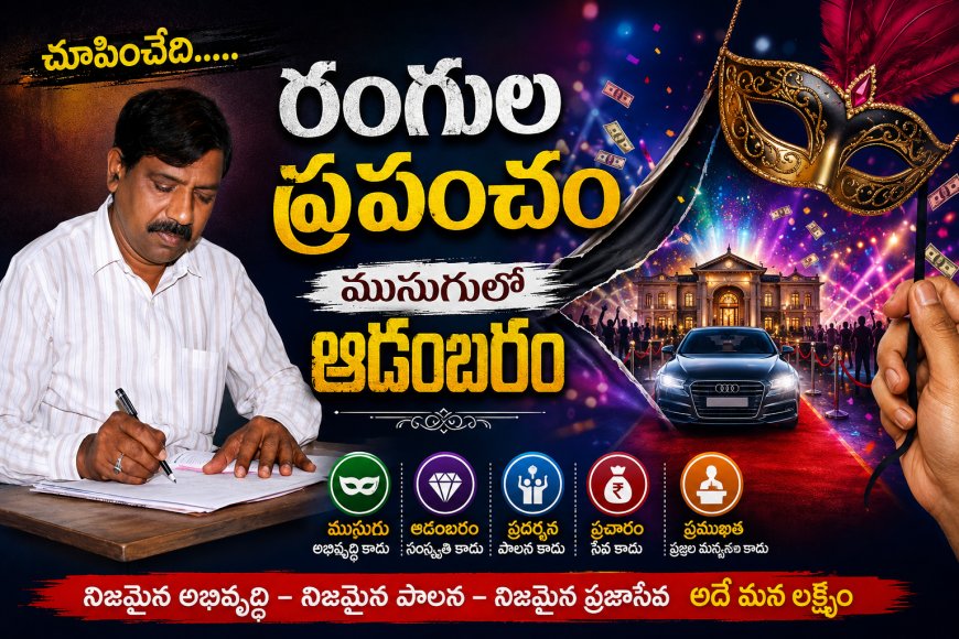 చూపించేది..... రంగుల ప్రపంచం ముసుగులో ఆడంబరం