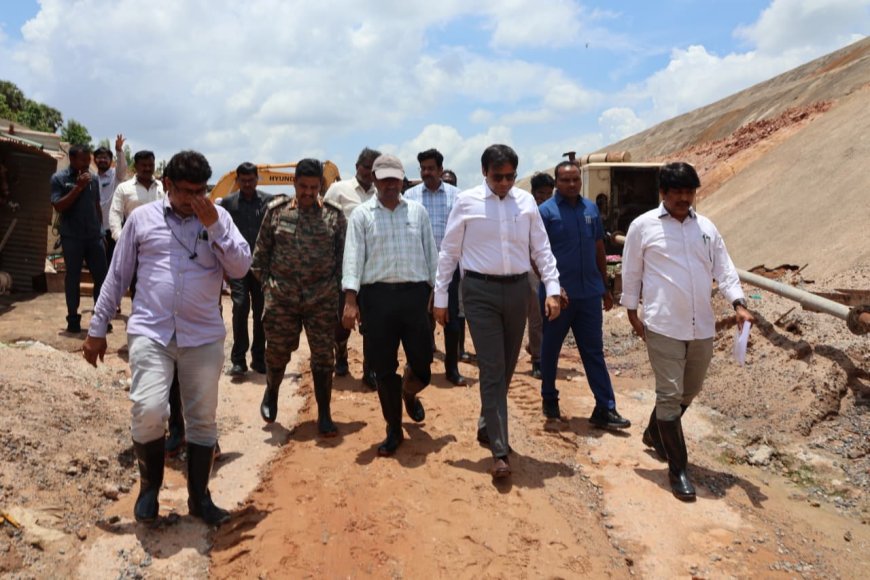 యాతాలకుంట టన్నెల్ పనులను పరిశీలించిన ఉమ్మడి ఖమ్మం జిల్లా కలెక్టర్లు 