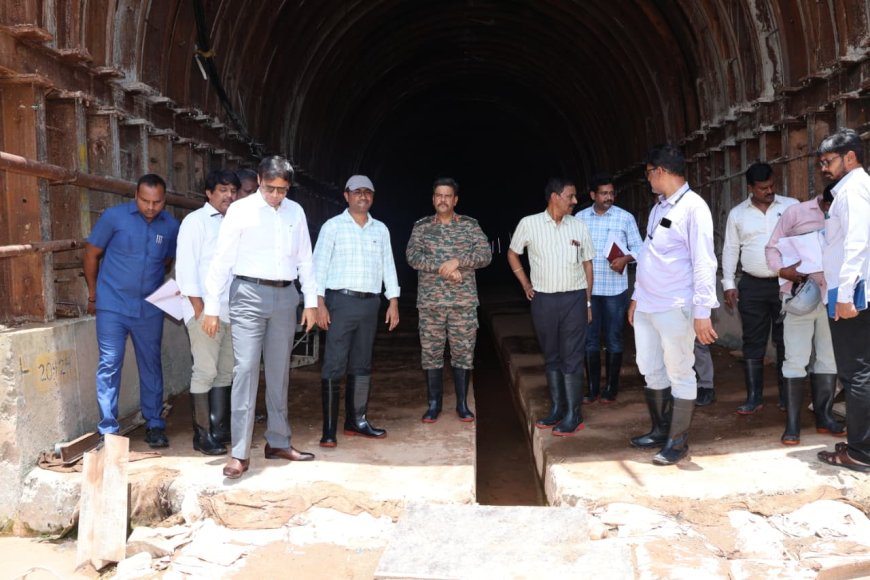 యాతాలకుంట టన్నెల్ పనులను పరిశీలించిన ఉమ్మడి ఖమ్మం జిల్లా కలెక్టర్లు 