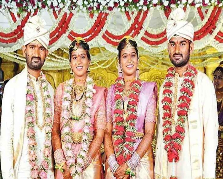 నిర్మల్: కవల పెళ్లికొడుకులు.. కవల పెళ్లి కూతుర్లు