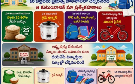 పిల్లలను ప్రభుత్వ బడిలో చేర్పిస్తే... 25 కిలోల అదనపు బియ్యం, రైస్ కుక్కర్, 5వ తరగతి పూర్తైతే సైకిల్!