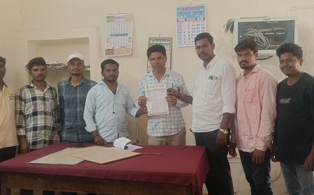 ఎంఇఒకు వినతిపత్రం అందజేసిన సర్పంచ్