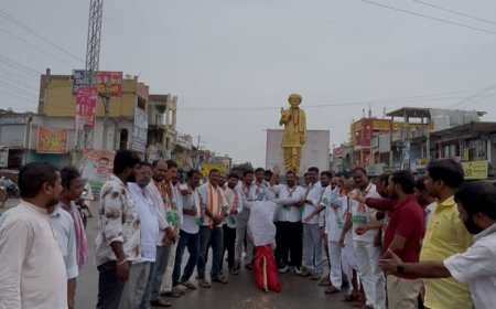 రాహుల్ గాంధీ అరెస్టుపై భగ్గుమన్న కాంగ్రెస్ .....మోడీదిష్టిబొమ్మ దగ్ధం