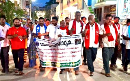 విద్యార్థులు, యువత పోరాటానికి మద్దతుగా ప్రజా సంఘాల ఆధ్వర్యంలో  కొవ్వొత్తుల ప్రదర్శన..... 