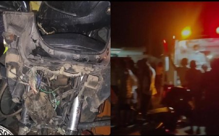 ఎడ్ల బండిని ఢీ కొట్టిన బైక్