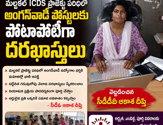 మల్దకల్ ఐసీడీఎస్ ప్రాజెక్టు పరిధిలో అంగన్‌వాడీ పోస్టులకు పోటాపోటీగా దరఖాస్తులు