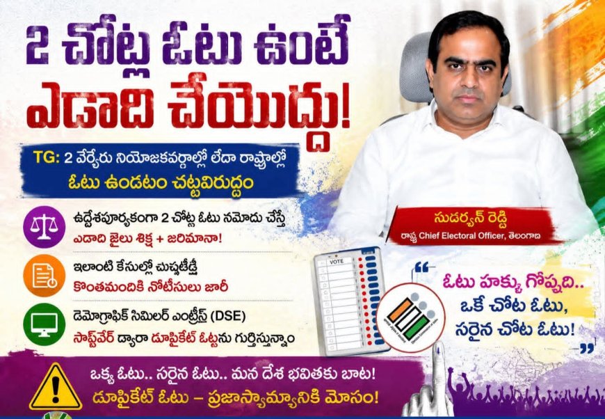 2 చోట్ల ఓటు ఉంటే ఎడాది చేయొద్దు: CEO