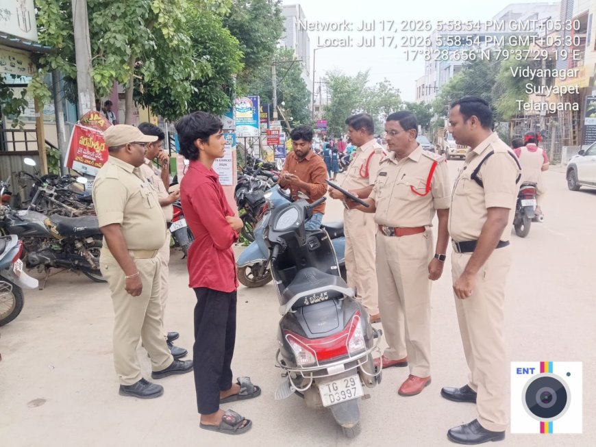 మైనర్ డ్రైవింగ్‌పై సూర్యాపేట పోలీసుల ప్రత్యేక నిఘా