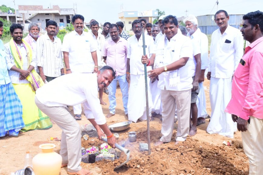 గ్రామపంచాయతీ భవన నిర్మాణానికి భూమిపూజ చేసిన మాజీ ఎంపీపీ జె.విజయ్ కుమార్ గారు