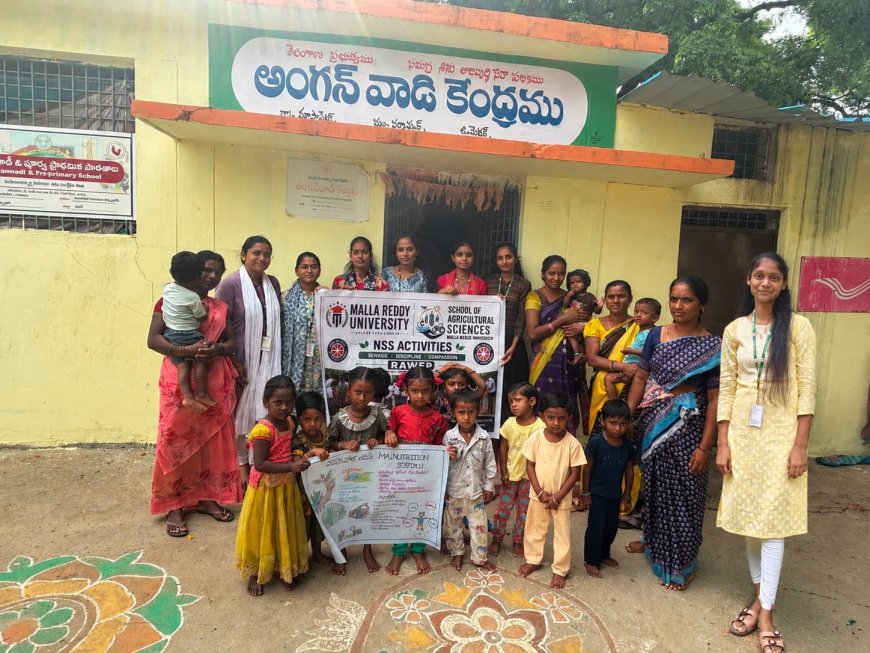 పోషకాహారం పై మల్లారెడ్డి యూనివర్సిటీ విద్యార్థులు అవగాహన సదస్సు