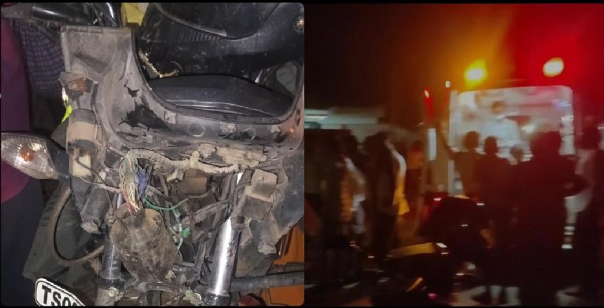 ఎడ్ల బండిని ఢీ కొట్టిన బైక్