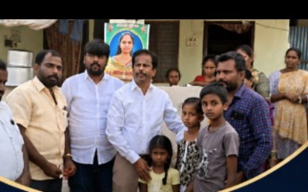 మృతురాలు కుటుంబానికి అండగా నిలిచిన డాక్టర్"ఆలేటి శ్రీనివాస్ గౌడ్