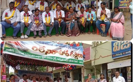 రైల్వే సాధన సమితి రిలే నిరాహార దీక్షలకు మద్దతు పలికిన