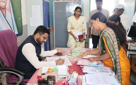 కస్తూర్బా పాఠశాలను సందర్శించి విద్యార్థుల అభ్యసన సామర్ధ్యాలను పరిశీలించిన కలెక్టర్.