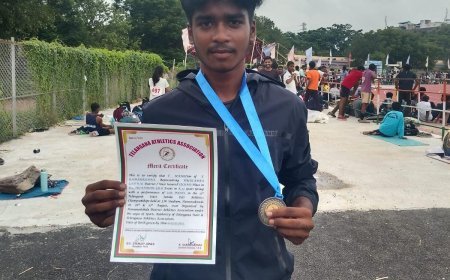 రాష్ట్ర స్థాయి అథ్లెటిక్స్‌ ఛాంపియన్‌షిప్‌లో సీబీఎస్ఈ స్కూల్ విద్యార్థి మనోజ్‌ కు రజత పతకం