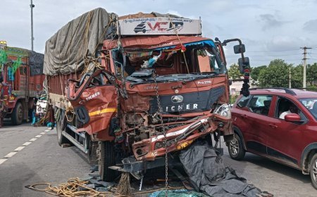 బీచుపల్లి వద్ద NH-44పై రోడ్డు ప్రమాదం
