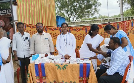 కేంద్ర మంత్రి శ్రీ కిషన్ రెడ్డి అలంపూర్ పర్యటనను పురస్కరించుకుని ప్రజలు, భక్తులు మరియు పర్యటనకు హాజరైన వారికి అత్యవసర వైద్య సేవలు