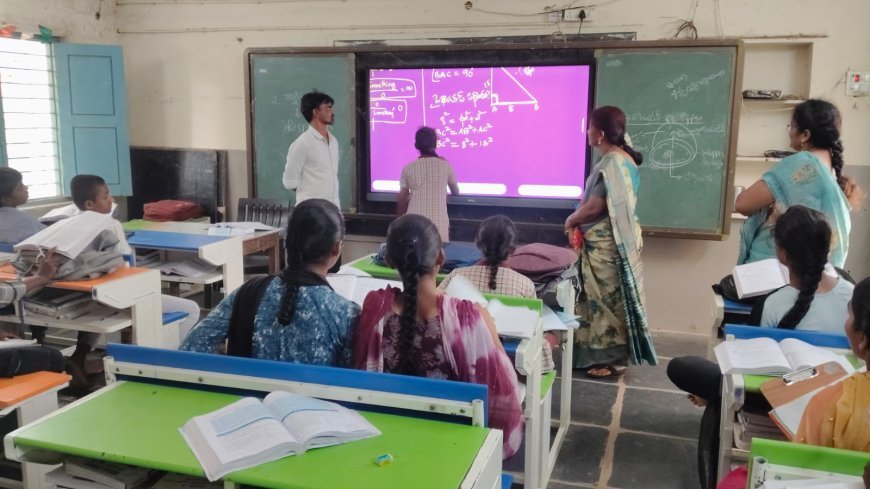 పాఠశాలను సందర్శించి విద్యార్థుల సామర్ధ్యాలను పరిశీలించిన  జిల్లా విద్యాధికారి విజయలక్ష్మి.
