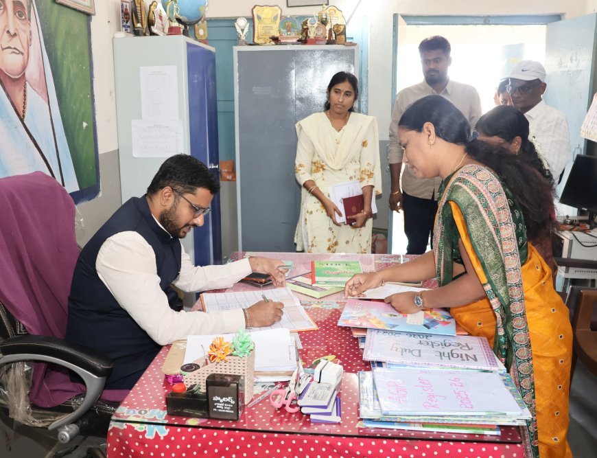 కస్తూర్బా పాఠశాలను సందర్శించి విద్యార్థుల అభ్యసన సామర్ధ్యాలను పరిశీలించిన కలెక్టర్.