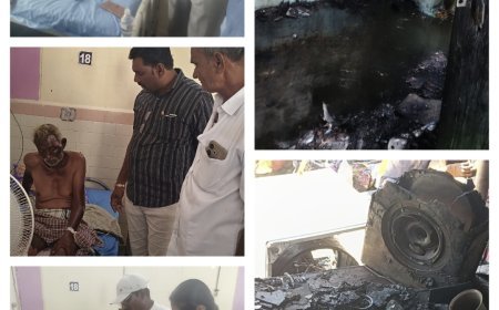 గూడెం గ్రామంలో షార్ట్ సర్క్యూట్ తో పూర్తిగా ధ్వంసమైన ఇల్లు