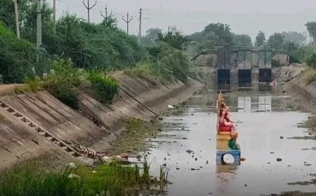 నీరు లేక బహిరంగ వినాయక విగ్రహాలు