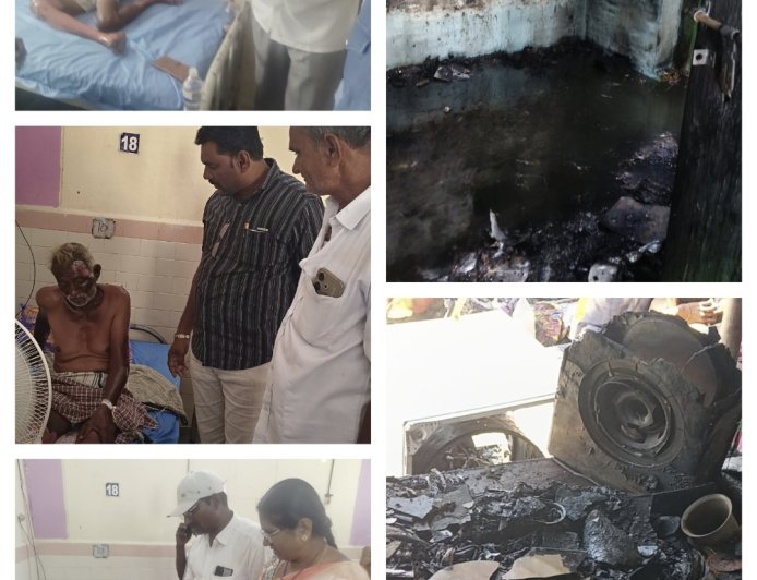 గూడెం గ్రామంలో షార్ట్ సర్క్యూట్ తో పూర్తిగా ధ్వంసమైన ఇల్లు