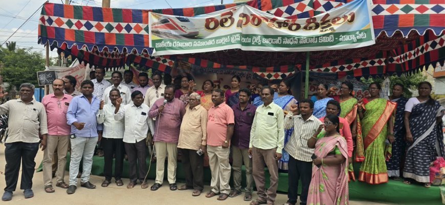 బుల్లెట్ రైలు దీక్షకు మద్దతు పలికిన ఉమ్మడి నల్గొండ జిల్లా క్రైస్తవ సంఘాల నాయకులు 